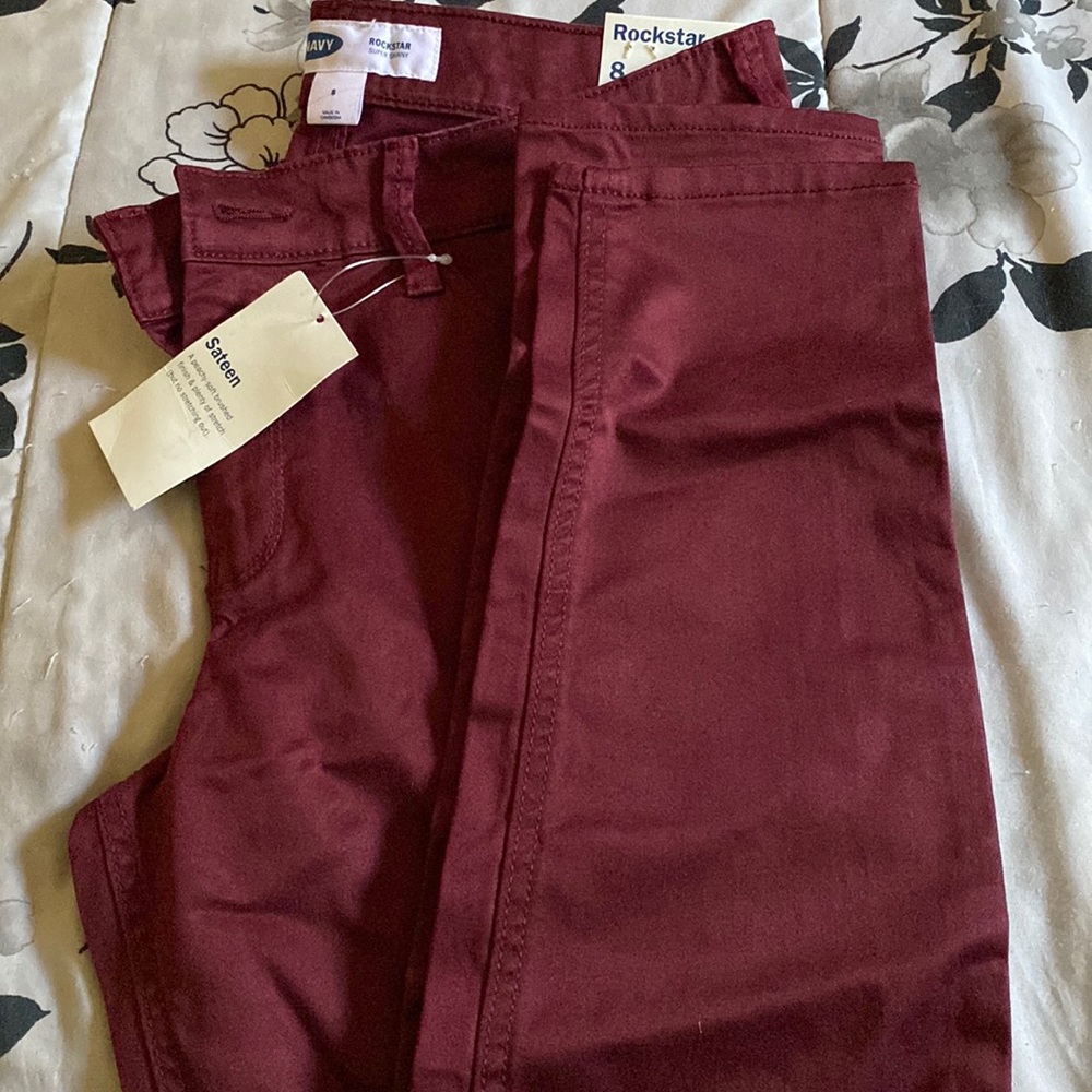 Rockstar Size 8 super skinny burgundy jeans NTW